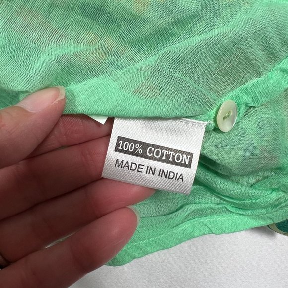 Olivia James the Label Lila Midi Dress Floral Print Meadow Mint Green Smocked L - Picture 16 of 16